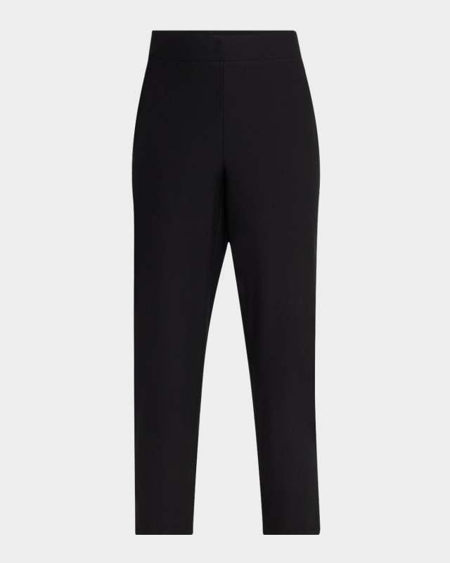 Petite Cropped Washable Stretch Crepe Pants